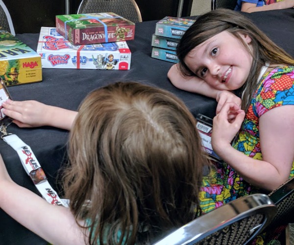 The kids waiting to play games in the Kids' Gaming Track area at Nexus Game Fair.