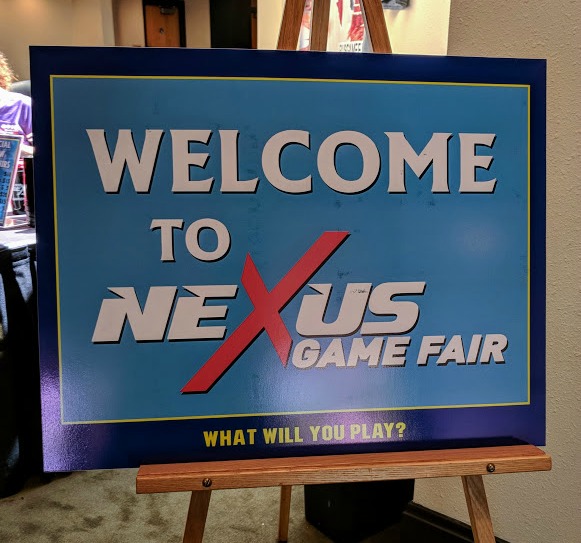 Welcome sign at Nexus Game Fair Milwaukee