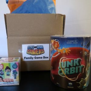 Family Board Game Subscription box with Junk Orbit and a Funko Mystery Mini