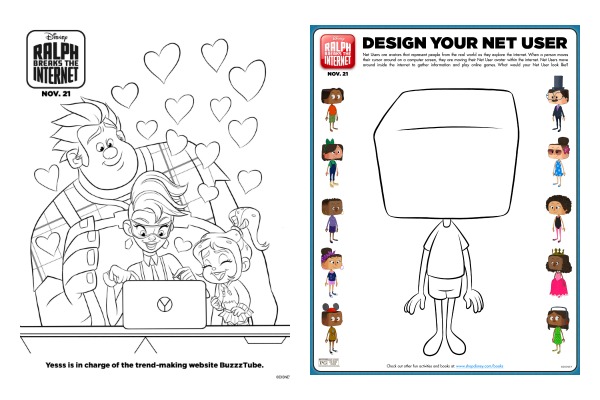 Ralph Breaks the Internet coloring pages and activities