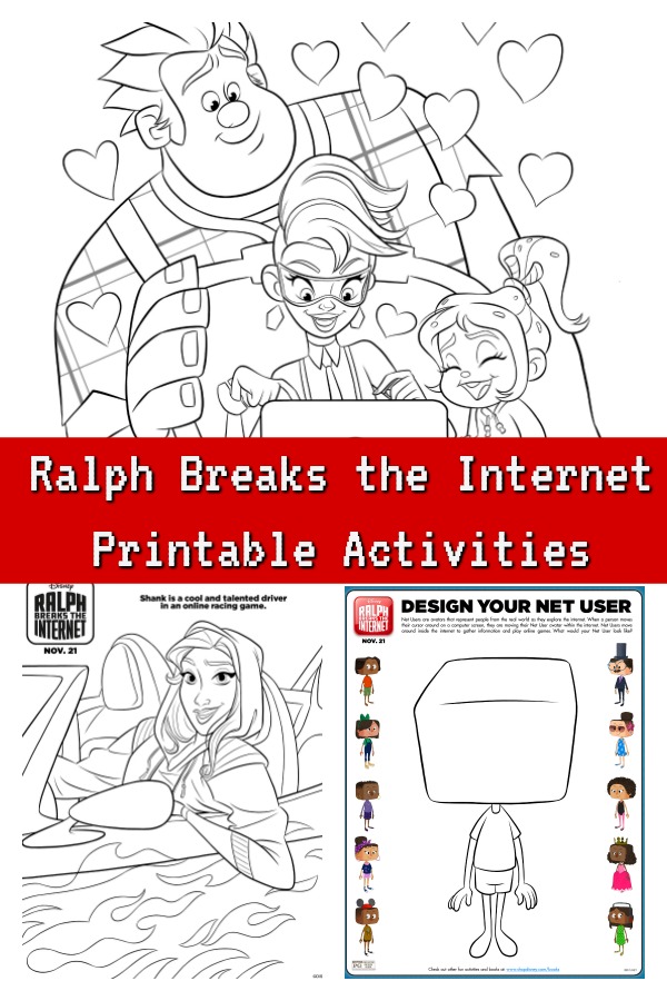 Wreck It Ralph 2: Ralph Breaks the Internet printable coloring pages and activity sheets. 